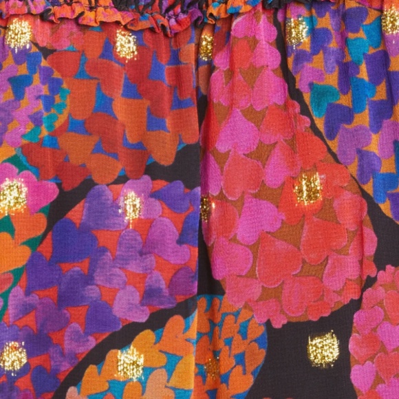 NWT $295 FARM RIO Heart Daisy Metallic Dot Long Sleeve Minidress in size Small! - Picture 7 of 8